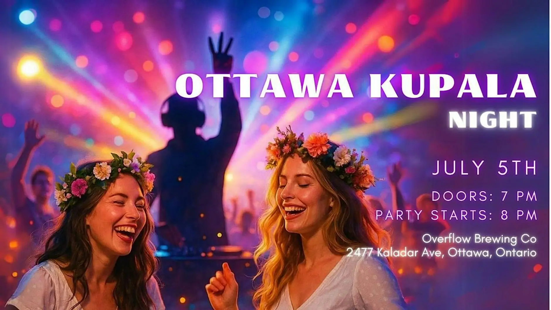 Poster for Ottawa Kupala Night, 5 July 2025, at Overflow Brewing Co